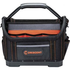 Crescent - 25 Pocket, Polyester, Black/Orange Open Top Tool Bag - USA Tool & Supply