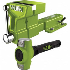 Wilton - 5" Jaw Width x 6" Jaw Opening, 4-1/2" Throat Depth, Bench & Pipe Combination Vise - USA Tool & Supply