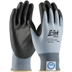 ‎19-D318/M Coated Gloves - G-Tek 3GX Dyneema Diamond - 18G Blue Lycra Shell - PU Smooth Grip - A2