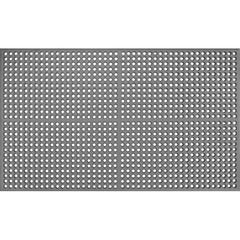 Anti-Fatigue Mat: 5' Length, 3' Wide, 1/2″ Thick, CFR Rubber, Straight Edge, Heavy-Duty Hollow Domed, Gray, Dry & Wet