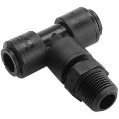 Parker - Plastic Push-To-Connect Tube Fittings Type: Male Swivel Branch Tee Tube Outside Diameter (Inch): 1/4 - USA Tool & Supply