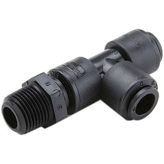 Parker - Plastic Push-To-Connect Tube Fittings Type: Male Swivel Run Tee Tube Outside Diameter (Inch): 1/4 - USA Tool & Supply
