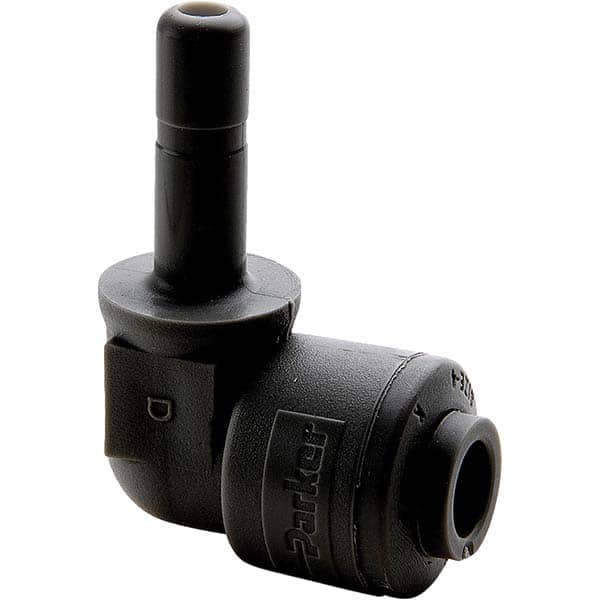 Parker - Plastic Push-To-Connect Tube Fittings Type: Plug-In Elbow Tube Outside Diameter (Inch): 3/8 - USA Tool & Supply