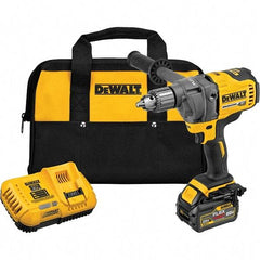 DeWALT - 60 Volt 1/2" Chuck Mid-Handle Cordless Drill - 600 RPM, Keyed Chuck, Reversible, 1 Lithium-Ion Battery Included - USA Tool & Supply