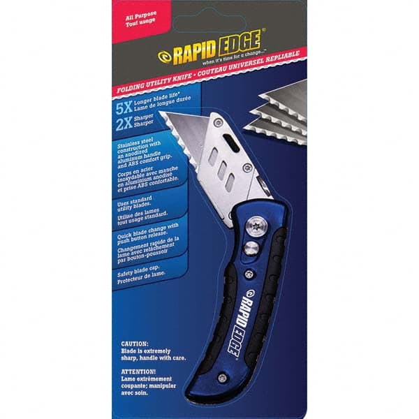 Rapid Edge - Pocket & Folding Knives Knife Type: Utility Blade Folding Knife Edge Type: Serrated - USA Tool & Supply