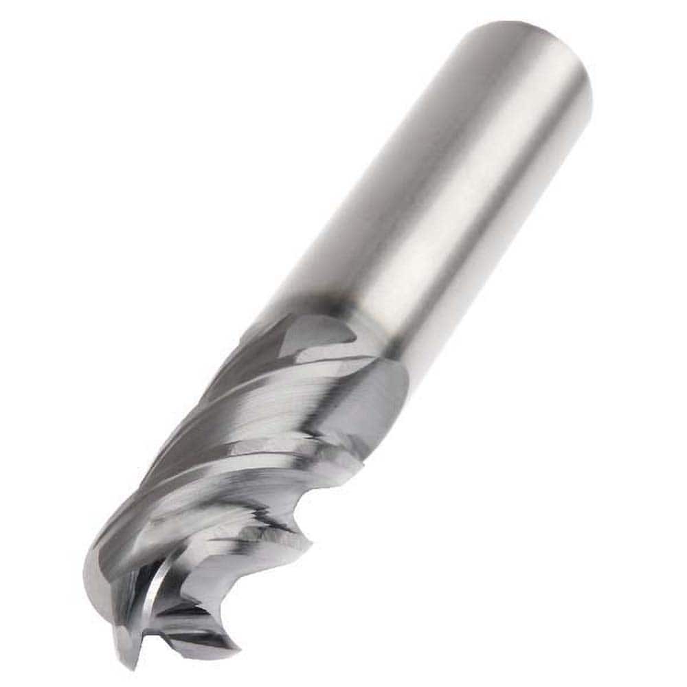 Ball End Mill: 0.375″ Dia, 0.875″ LOC, 4 Flute, Solid Carbide 2-1/2″ OAL, 3/8″ Shank Dia, AlTiN Coated, Single End, Series HARVI