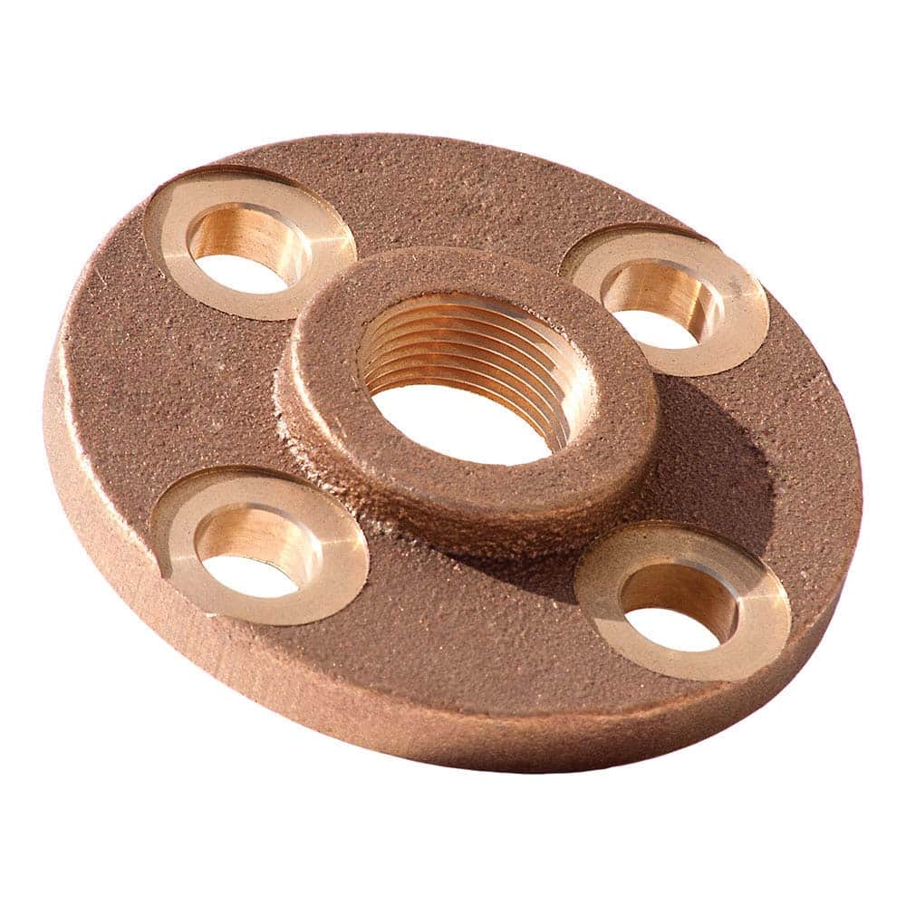 Merit Brass - Brass & Chrome Pipe Fittings Type: Threaded Flange Fitting Size: 1-1/2 - USA Tool & Supply