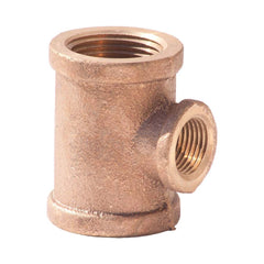 Merit Brass - Brass & Chrome Pipe Fittings Type: Reducing Tee End Connections: FNPT x FNPT x FNPT - USA Tool & Supply