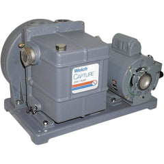 Welch - Rotary Vane-Type Vacuum Pumps; Horsepower: 1 ; Voltage: 115/230V ; Cubic Feet per Minute: 10.60 ; Length (Decimal Inch): 20.0000 ; Width (Decimal Inch): 15.4000 ; Height (Inch): 15.4 - Exact Industrial Supply