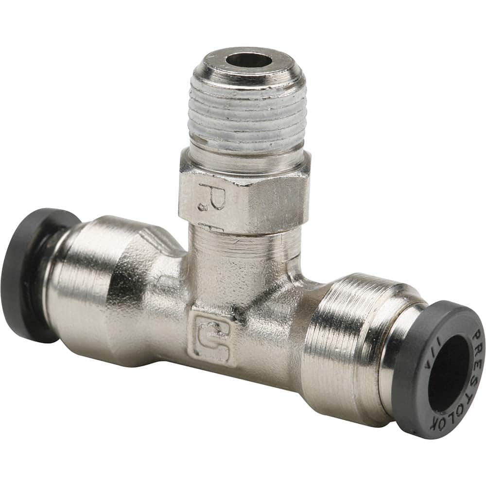 Parker - Metal Push-To-Connect Tube Fittings Type: Male Swivel Branch Tee Tube Outside Diameter (Inch): 1/4 - USA Tool & Supply