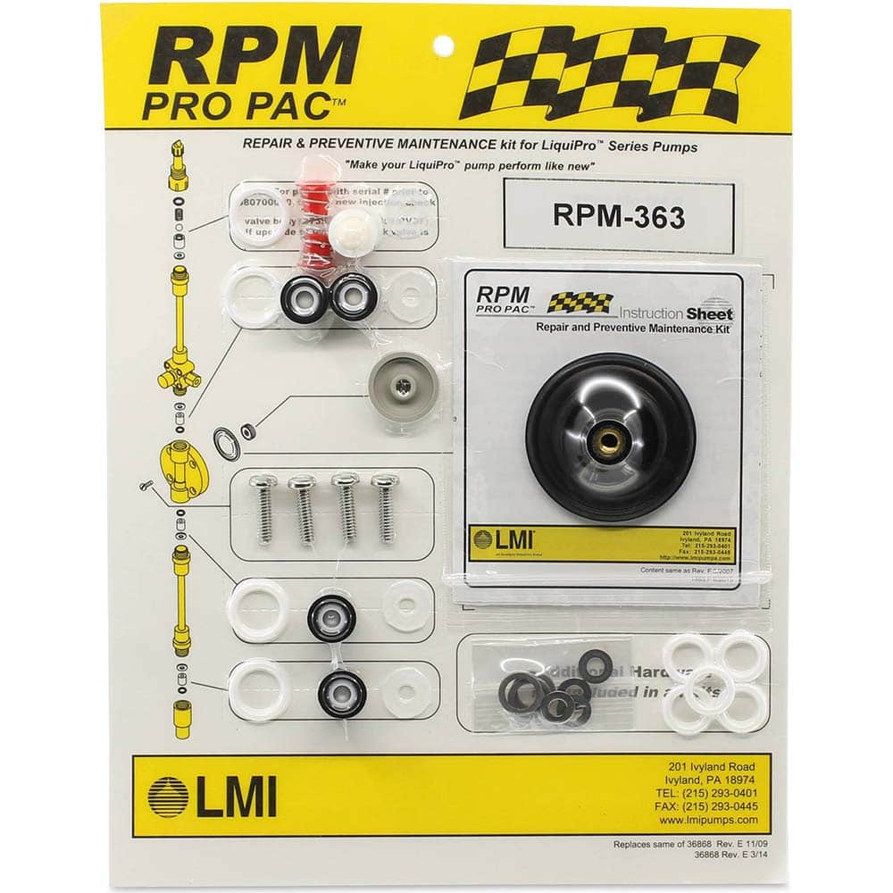 LMI - Metering Pump Accessories Type: Liquid End Preventative Maintenance Kit For Use With: LMI LIQUIPRO Liquid Ends: 353xx - USA Tool & Supply