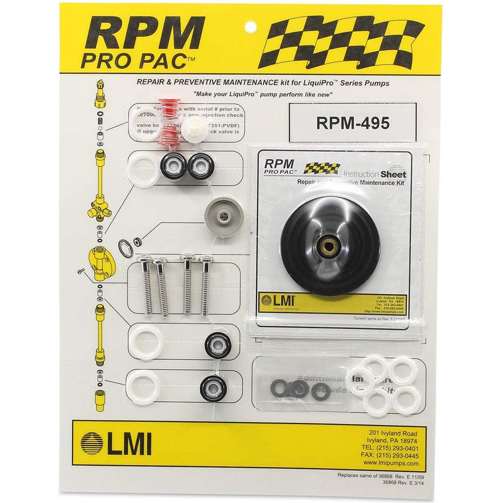 LMI - Metering Pump Accessories Type: Replacement Part For Use With: LMI LIQUIPRO Liquid Ends: 410xx, 419xx - USA Tool & Supply