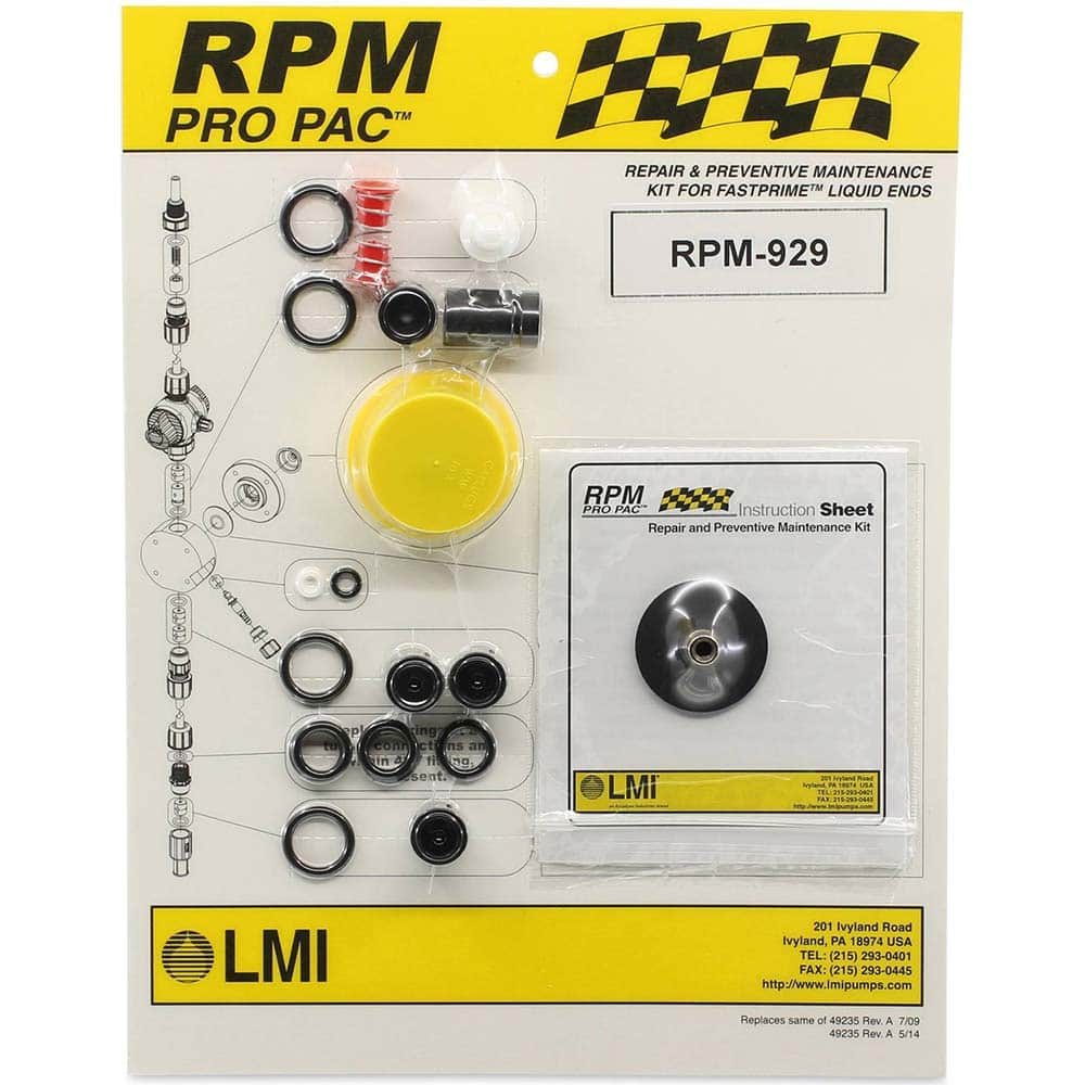 LMI - Metering Pump Accessories Type: Liquid End Preventative Maintenance Kit For Use With: LMI FASTPRIME Liquid Ends: 929xx - USA Tool & Supply