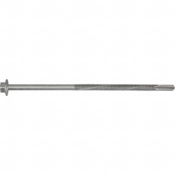 DeWALT Anchors & Fasteners - 1/4, Hex Washer Head, Hex Drive, 8" Length Under Head, #5 Point, Self Drilling Screw - USA Tool & Supply