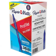 Paper Mate - Pens & Pencils Type: Retractable Ball Point Pen Color: Blue - USA Tool & Supply