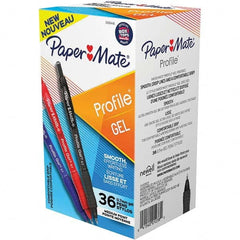 Paper Mate - Pens & Pencils Type: Retractable Gel Color: Black, Red, Blue - USA Tool & Supply