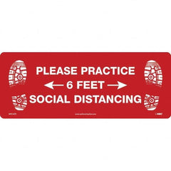 NMC - "Please Practice Social Distancing" Adhesive-Backed Floor Sign - USA Tool & Supply