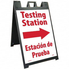 NMC - "Testing Station", 25" Wide x 45" High, Plastic Safety Sign - USA Tool & Supply