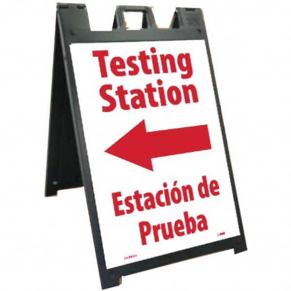 NMC - "Testing Station", 25" Wide x 45" High, Plastic Safety Sign - USA Tool & Supply