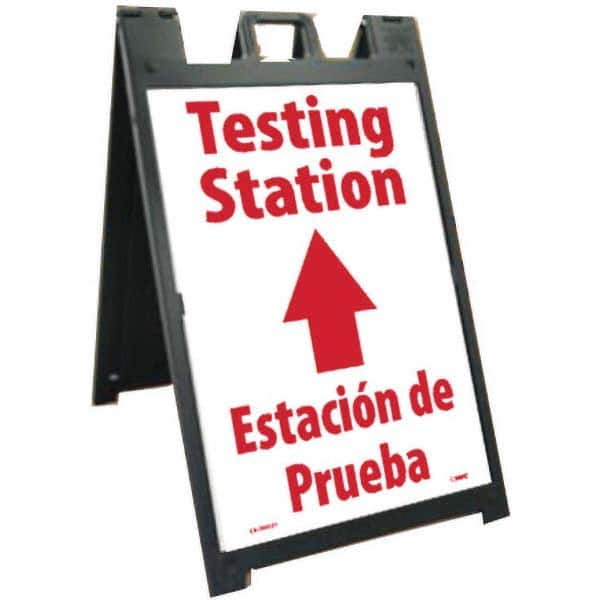 NMC - "Testing Station", 25" Wide x 45" High, Plastic Safety Sign - USA Tool & Supply