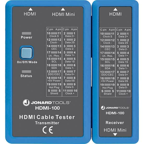 Jonard Tools - Cable Testers Cable Type: HDMI; Mini HDMI Display Type: No Screen - USA Tool & Supply