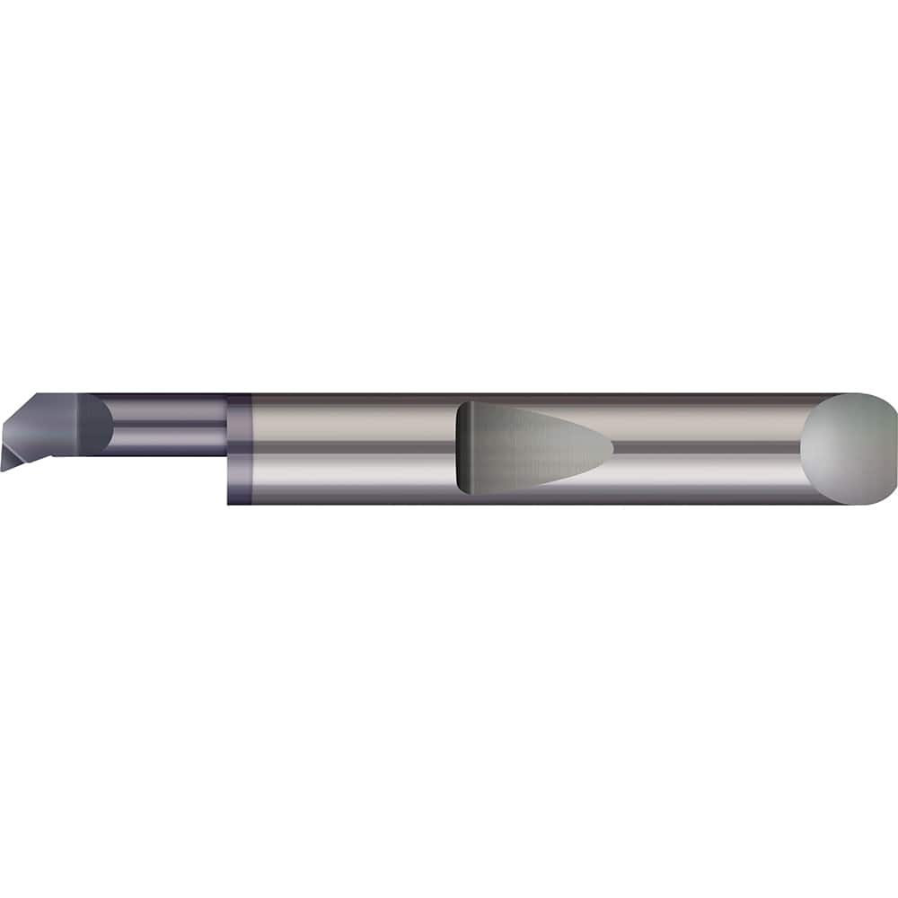 Boring Bar: 0.23″ Min Bore, 1.3″ Max Depth, Right Hand Cut, Solid Carbide 5/16″ Shank Dia, 2-1/2″ OAL, 0.006″ Corner Radius