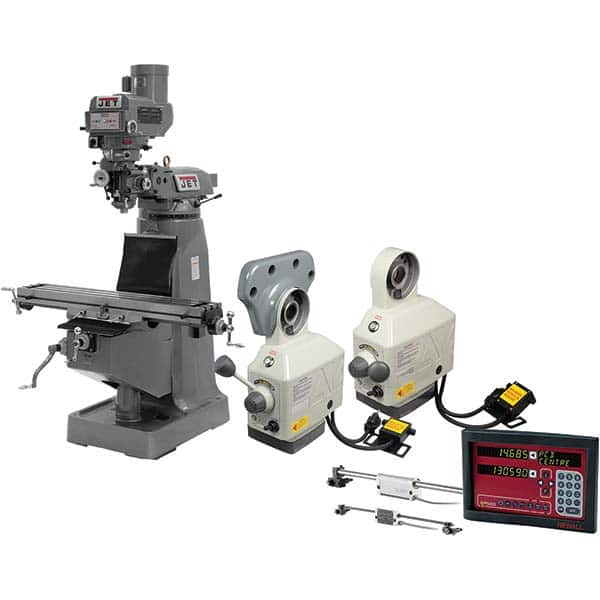 Jet - Knee Milling Machines Spindle Speed Control: Variable Speed Pulley Table Length (Inch): 49 - USA Tool & Supply