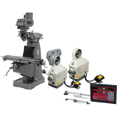 Jet - Knee Milling Machines Spindle Speed Control: Variable Speed Pulley Table Length (Inch): 49 - USA Tool & Supply