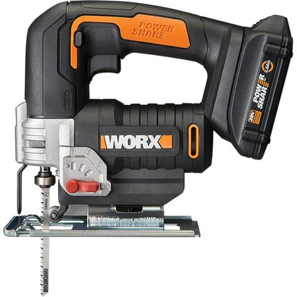 Worx - Cordless Jigsaws Voltage: 20 Strokes per Minute: 2600 - USA Tool & Supply