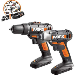 Worx - Cordless Tool Combination Kits Voltage: 20 Tools: Impact Driver; Drill/Driver - USA Tool & Supply