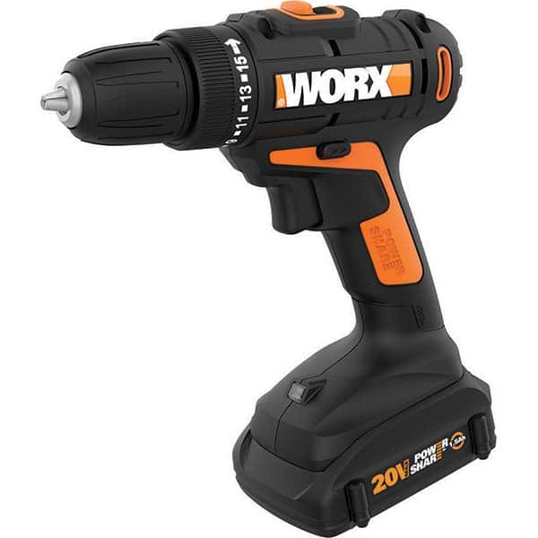 Worx - Cordless Drills Battery Voltage: 20 Battery Chemistry: Lithium-Ion - USA Tool & Supply