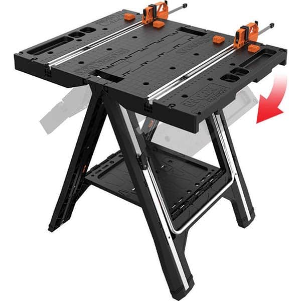 Worx - Stationary Work Benches, Tables Type: Foldup Sawhorse Top Material: Plastic - USA Tool & Supply