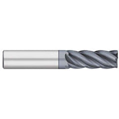 Corner Radius End Mill: 5/16″ Dia, 13/16″ LOC, 0.06″ Radius, 5 Flutes, Solid Carbide 2-1/2″ OAL, 5/16″ Shank Dia, 38 ° Helix, AlCromax Coated, Corner Radius End, Centercutting