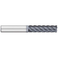 Square End Mill: 3/4'' Dia, 2-1/4'' LOC, 3/4'' Shank Dia, 5'' OAL, 6 Flutes, Solid Carbide Single End, AlCrO-MAX Finish, Upcut Flute, 38 ° Helix, Centercutting, RH Cut, RH Flute