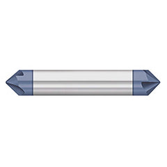 Titan USA - Chamfer Mills; Cutter Head Diameter (Inch): 3/8 ; Included Angle B: 45 ; Included Angle A: 90 ; Chamfer Mill Material: Solid Carbide ; Chamfer Mill Finish/Coating: AlTiN ; Overall Length (Inch): 2-1/2 - Exact Industrial Supply