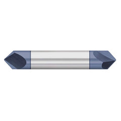 Titan USA - Chamfer Mills; Cutter Head Diameter (Inch): 1/8 ; Included Angle B: 49 ; Included Angle A: 82 ; Chamfer Mill Material: Solid Carbide ; Chamfer Mill Finish/Coating: AlTiN ; Overall Length (Inch): 2 - Exact Industrial Supply