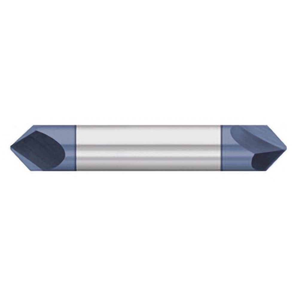 Titan USA - Chamfer Mills; Cutter Head Diameter (Inch): 5/16 ; Included Angle B: 40 ; Included Angle A: 100 ; Chamfer Mill Material: Solid Carbide ; Chamfer Mill Finish/Coating: AlTiN ; Overall Length (Inch): 2-1/2 - Exact Industrial Supply