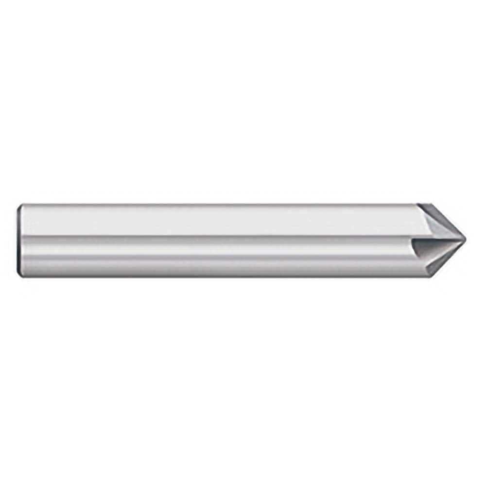 Titan USA - Chamfer Mills; Cutter Head Diameter (Inch): 3/16 ; Included Angle B: 60 ; Included Angle A: 60 ; Chamfer Mill Material: Solid Carbide ; Chamfer Mill Finish/Coating: Uncoated ; Overall Length (Inch): 2-1/2 - Exact Industrial Supply