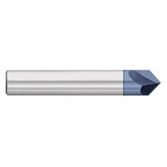 Titan USA - Chamfer Mills; Cutter Head Diameter (Inch): 1/4 ; Included Angle B: 30 ; Included Angle A: 120 ; Chamfer Mill Material: Solid Carbide ; Chamfer Mill Finish/Coating: AlTiN ; Overall Length (Inch): 2-1/2 - Exact Industrial Supply