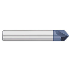 Titan USA - Chamfer Mills; Cutter Head Diameter (Inch): 5/16 ; Included Angle B: 45 ; Included Angle A: 90 ; Chamfer Mill Material: Solid Carbide ; Chamfer Mill Finish/Coating: AlTiN ; Overall Length (Inch): 2-1/2 - Exact Industrial Supply