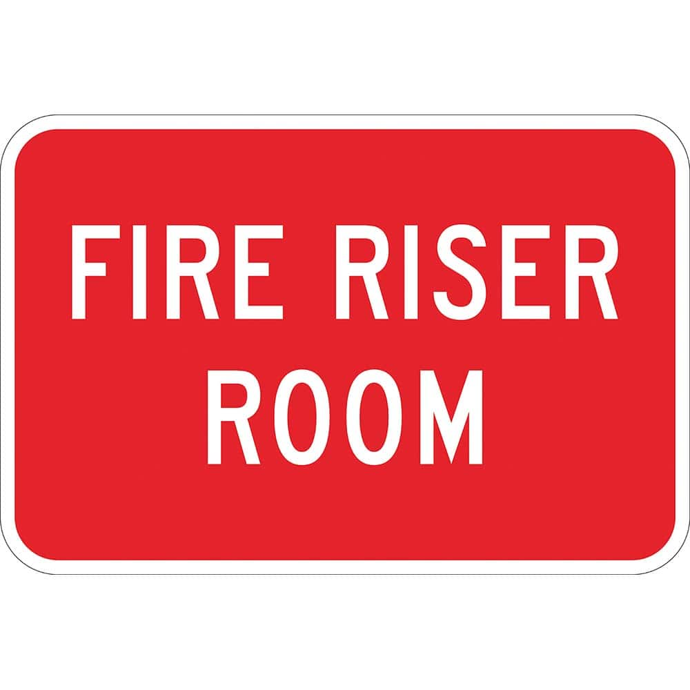 Lyle Signs - Fire & Exit Signs; Type: Fire Riser Sign ; Legend: Fire Riser ; Message or Graphic: Message Only ; Material: Reflective Aluminum ; Language: English ; Viewing Points: Single-View - Exact Industrial Supply