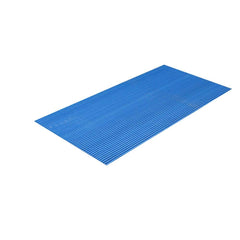 Anti-Fatigue Mat: 40' Length, 4' Wide, 3/8″ Thick, Polyvinylchloride Raised Grid, Ocean Blue, Wet