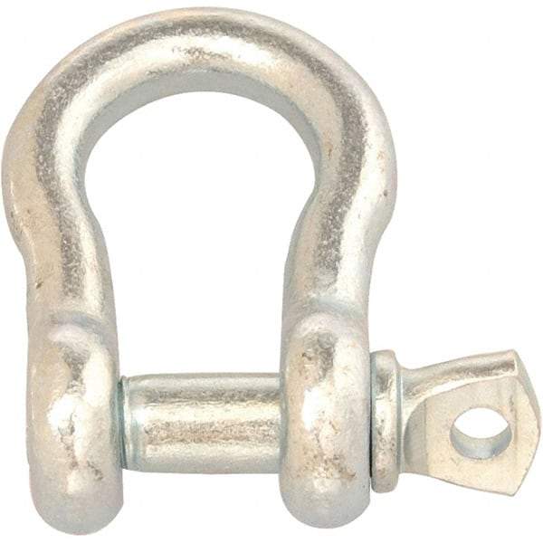 Campbell - 1/2" Nominal Chain Size, 1 Ton Carbon Steel Screw Anchor Shackle - USA Tool & Supply