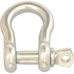 Campbell - 1/2" Nominal Chain Size, 1 Ton Carbon Steel Screw Anchor Shackle - USA Tool & Supply