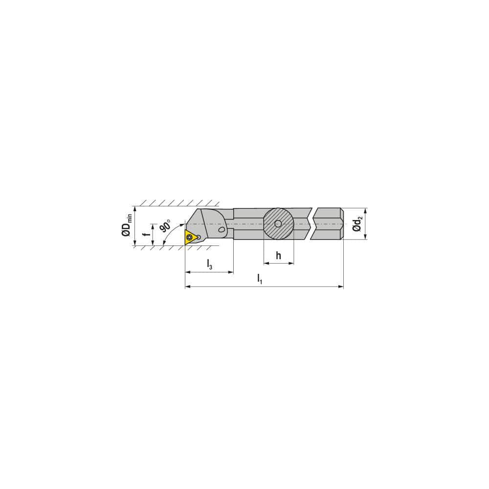 Indexable Boring Bar:  A06M STFCR 2,  90.00&deg N/A Steel 6.0000″ OAL,  Screw Clamping,