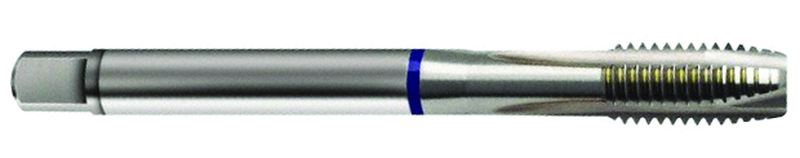 12-28 Dia. - 2B - 3 FL - Cobalt Spiral Point Plug Blue Ring Tap - Bright FORM-B DIN 374 - USA Tool & Supply