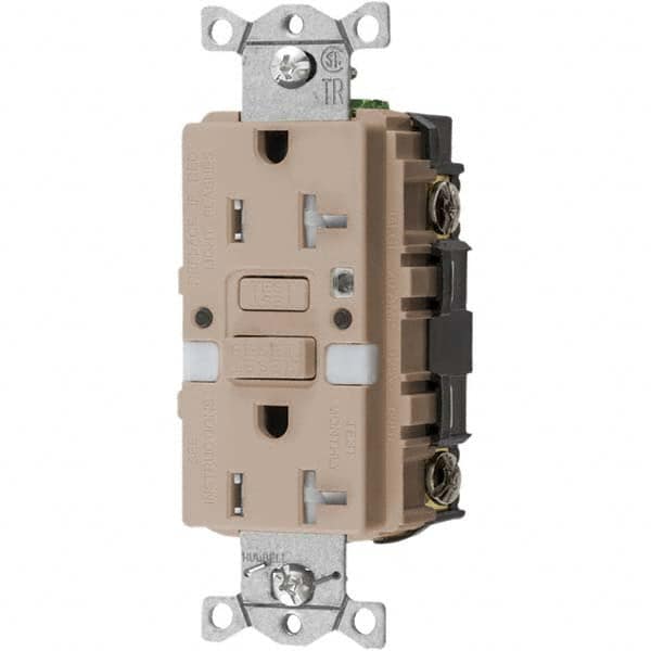 Hubbell Wiring Device-Kellems - GFCI Receptacles Grade: Commercial Color: Almond - USA Tool & Supply