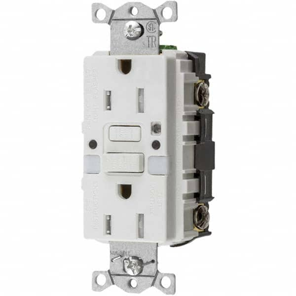 Hubbell Wiring Device-Kellems - GFCI Receptacles Grade: Commercial Color: White - USA Tool & Supply