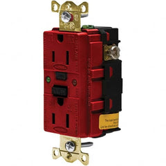 Hubbell Wiring Device-Kellems - GFCI Receptacles Grade: Industrial Color: Red - USA Tool & Supply