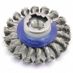 Osborn - 4-1/2" OD, 5/8-11 Arbor Hole, Knotted Steel Wheel Brush - USA Tool & Supply